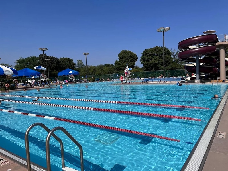 Dolphin Cove Family Aquatic Center during sunset Oak Meadows, Carpentersville, IL 60110
